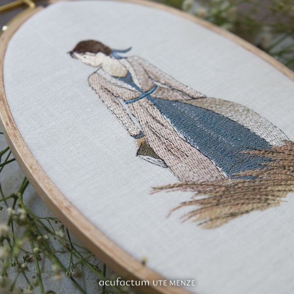 hand embroidery designs for dresses Linen Dress With Bird Embroidery