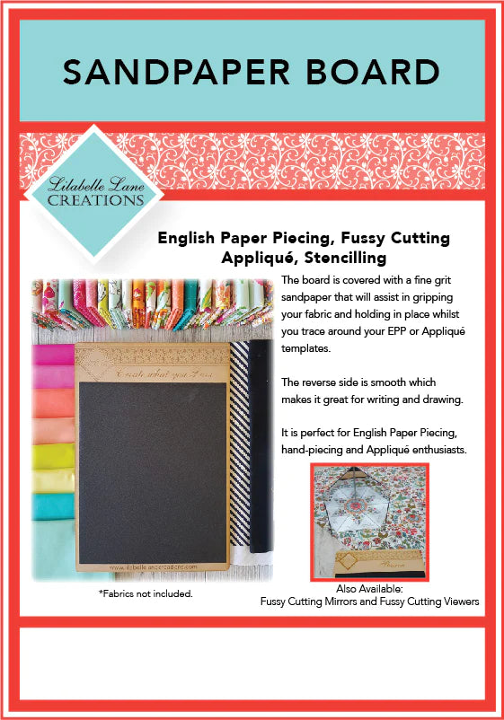 Sandpaper Board for EPP or Applique Willow Cottage Quilt Co