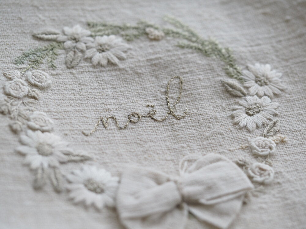 The Stitchery Embroidery Kit: Christmas Wreath White