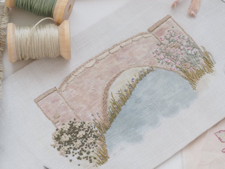 The Stitchery Embroidery Kit: Stitchery Lane Over the Bridge