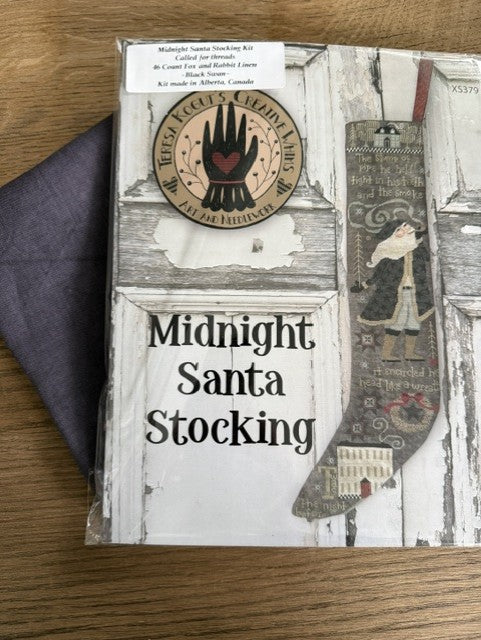 Midnight Santa Stocking Kit/ Thread Pack, by Teresa Kogut