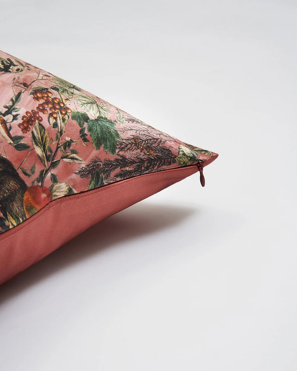 Fable England Folksy Fox Pink Silk Pillowcase