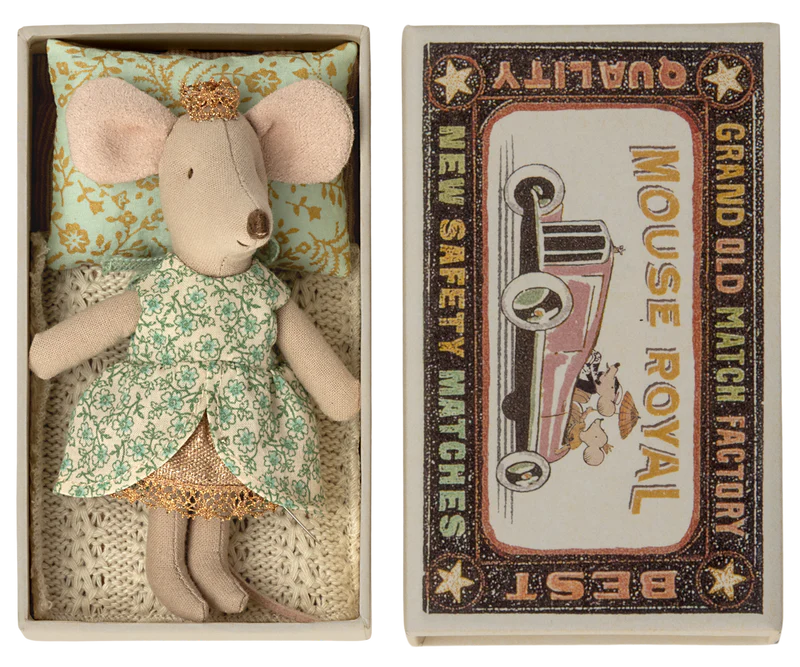 Maileg Princess Mouse, Little Sister in Matchbox