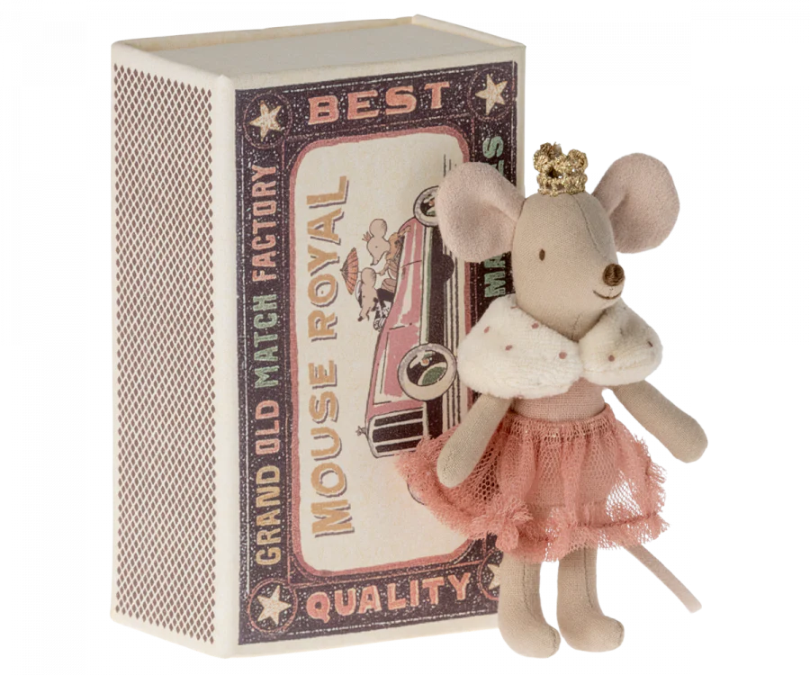 Maileg Princess Mouse, Little Sister in Matchbox