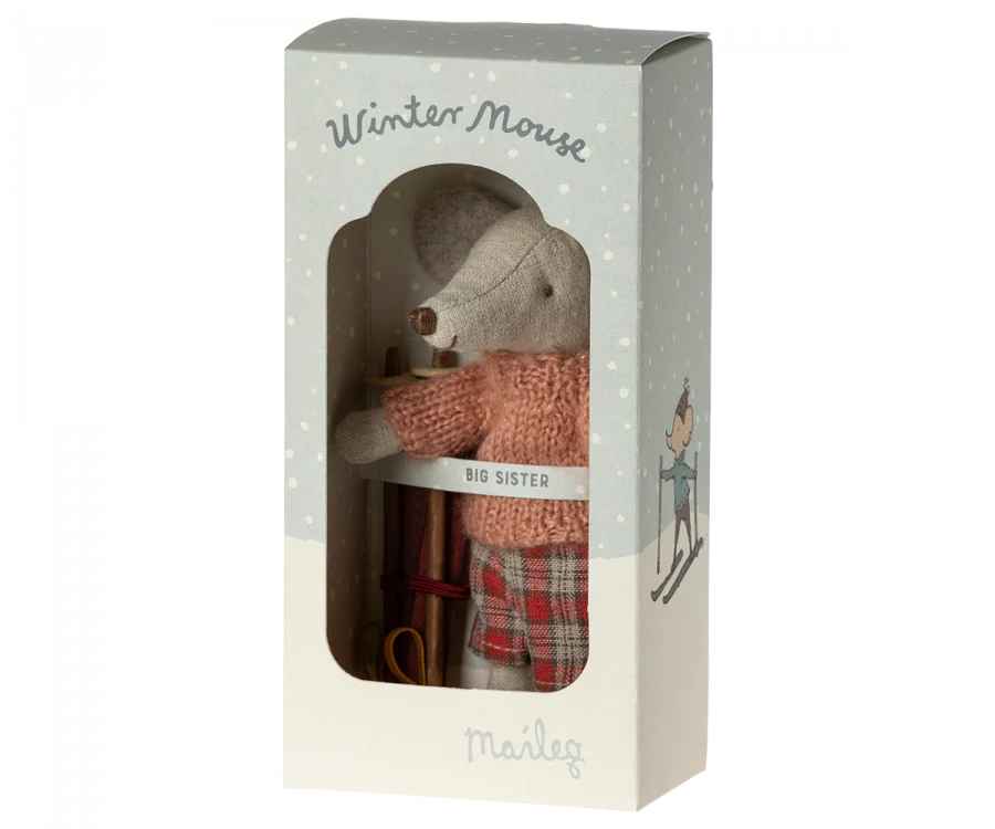 Maileg Winter Mouse with Ski Set, Big Sister