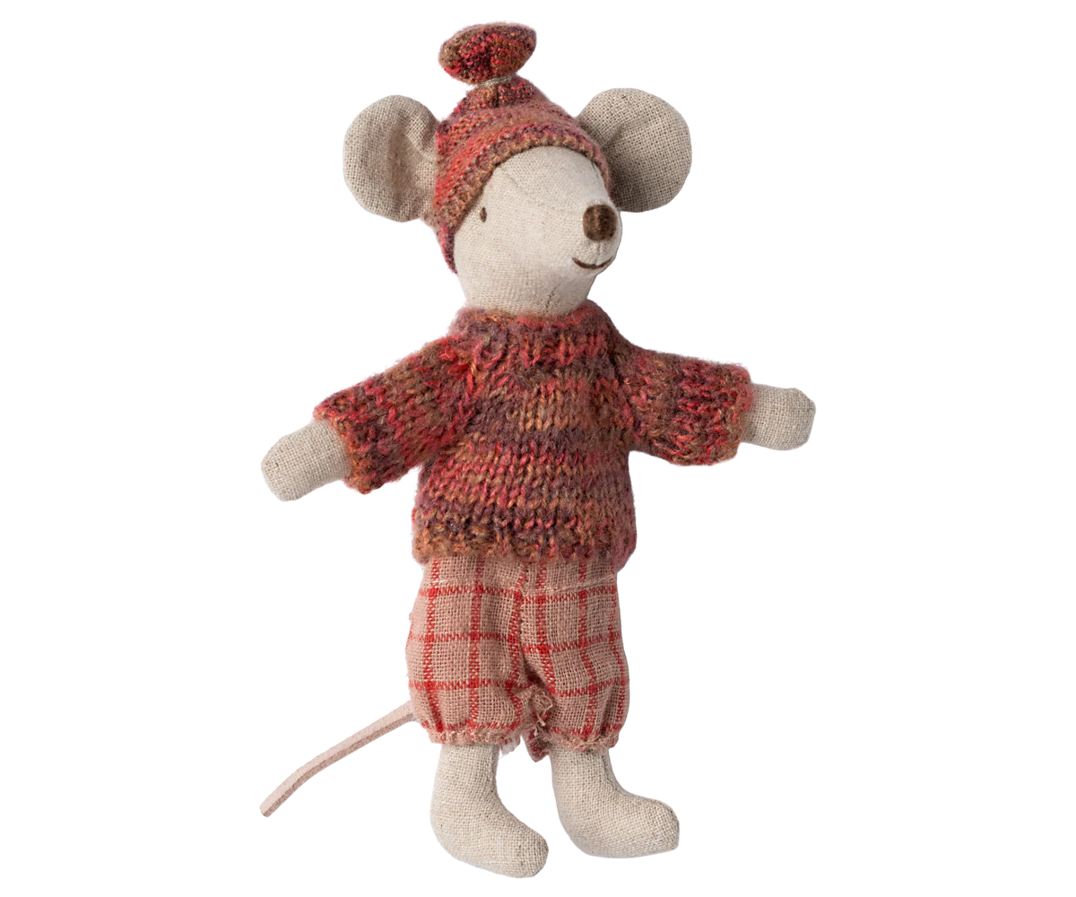 Maileg Winter Mouse with Ski Set, Big Sister Rose