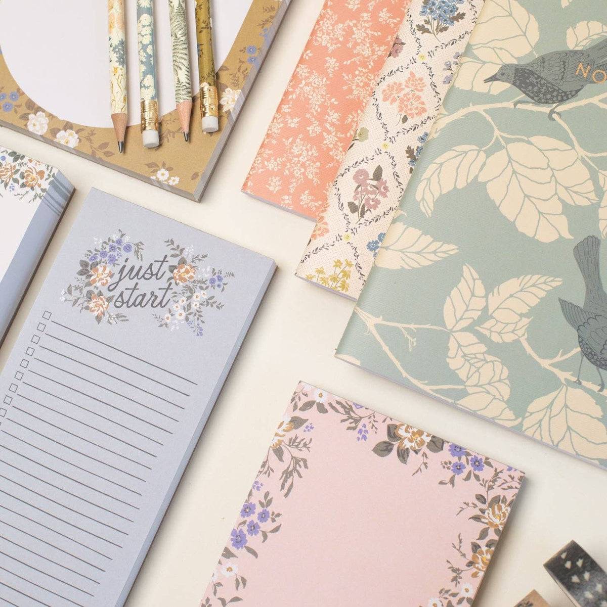 Blossom List Notepad - Blue Floral To-Do List