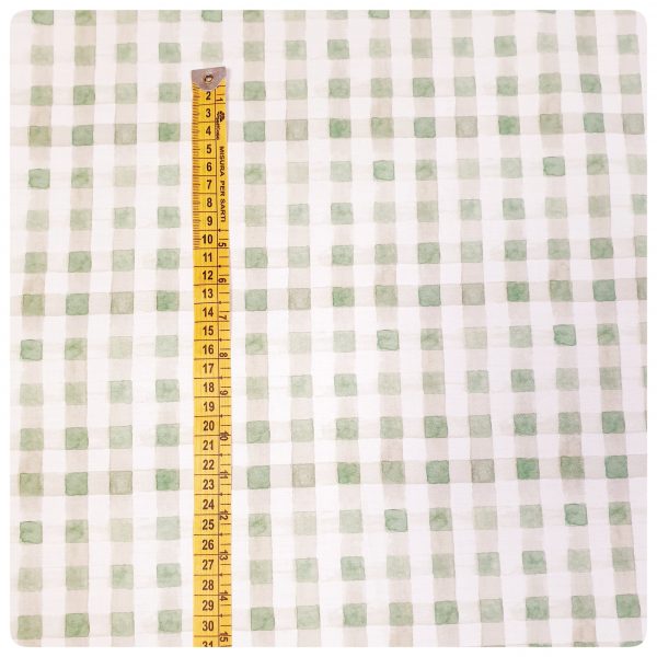 Amiably True: Green Checkered fabric