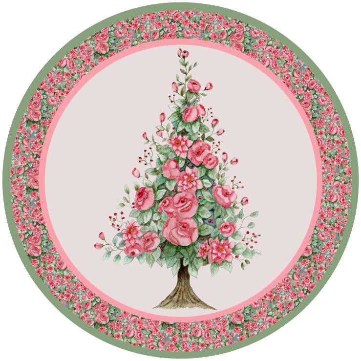 Amiably True Regency Christmas Circlular Gaberdine PANEL/Placemat