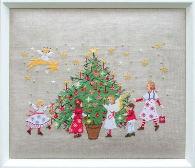 Acufactum Cross Stitch KIT: Children under a Christmas Tree