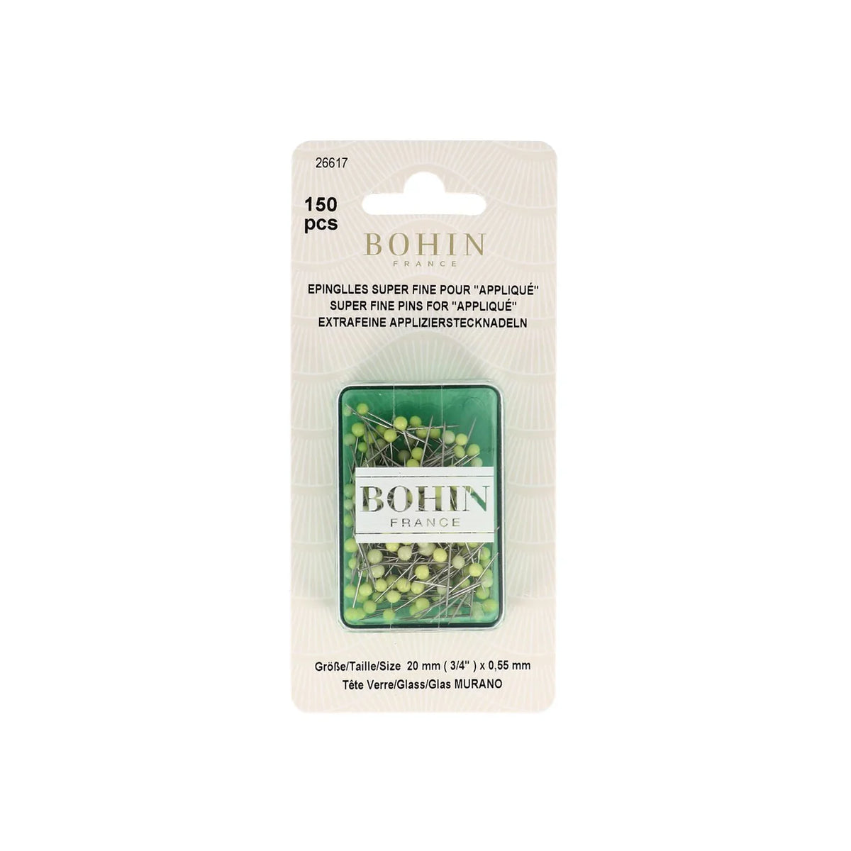 Bohin Patchwork and Quilting Super Fine Pins for applique