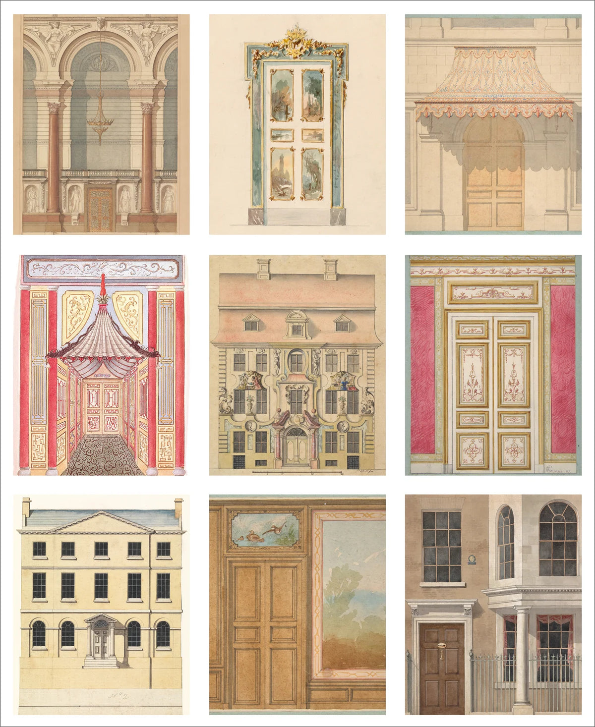 Stitch & Fable Mini Vintage Art Fabric Prints ~ Set of 9 {Architecture}