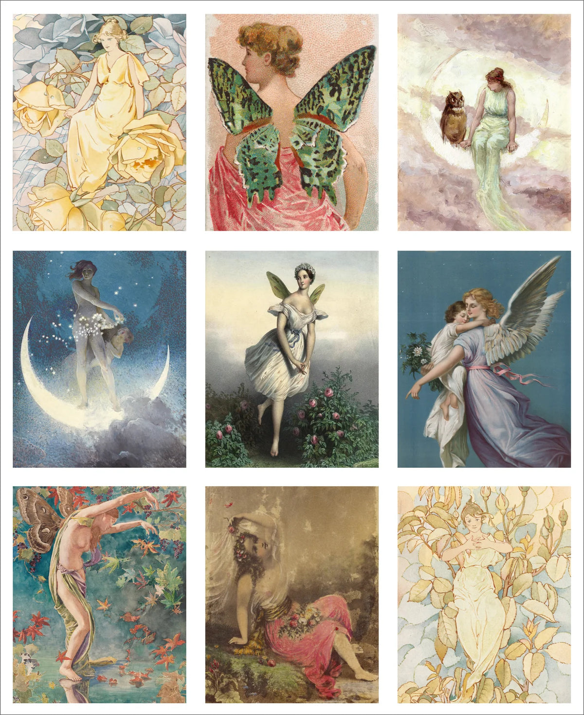 Stitch & Fable Mini Vintage Art Fabric Prints ~ Set of 9 {Faery Tale}