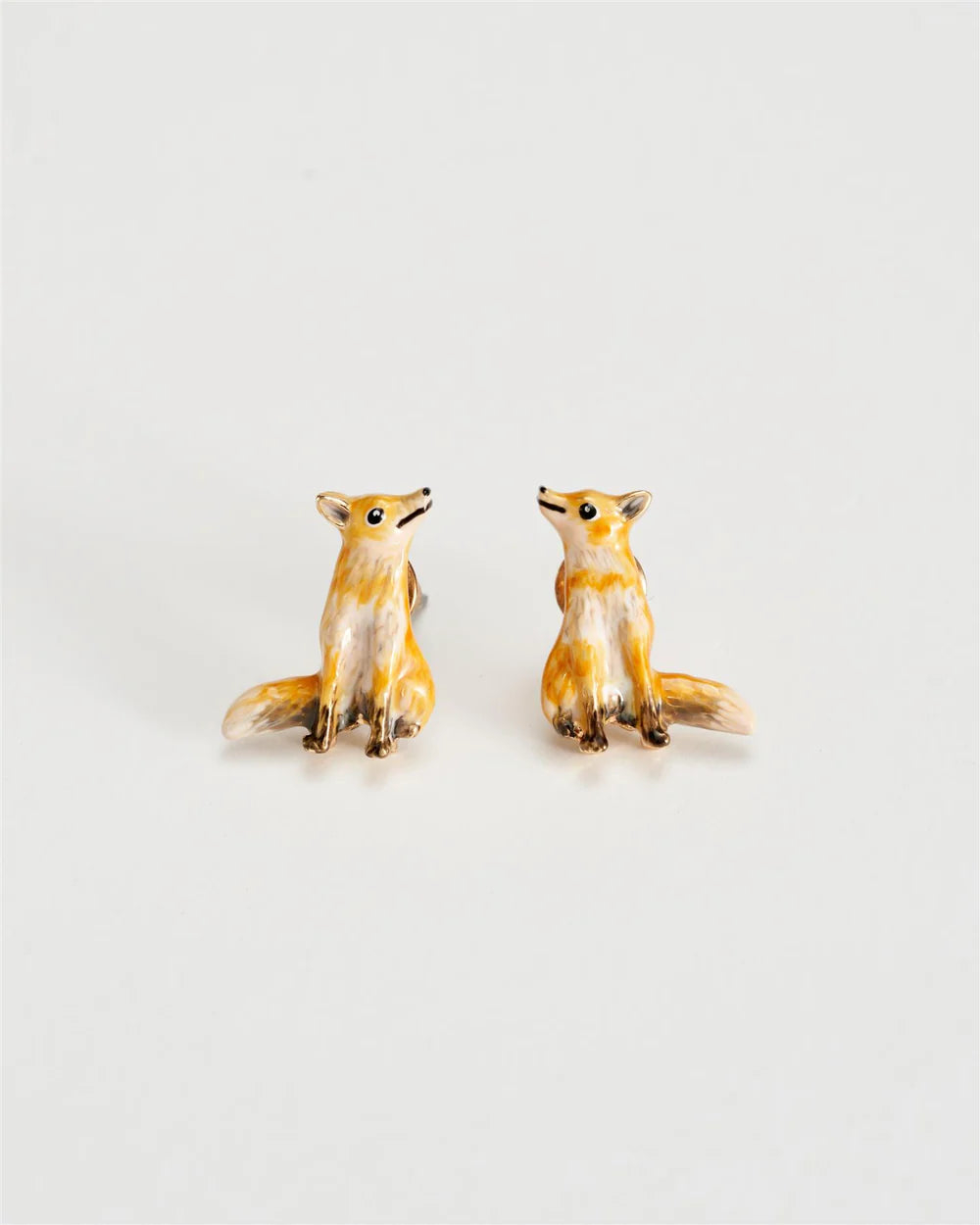 Fable England Enamel Fox Earrings