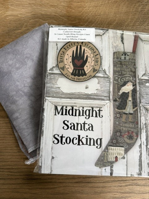 Midnight Santa Stocking Kit/ Thread Pack, by Teresa Kogut
