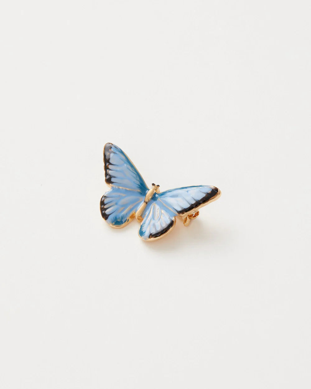 Fable England Enamel Blue Butterfly Brooch
