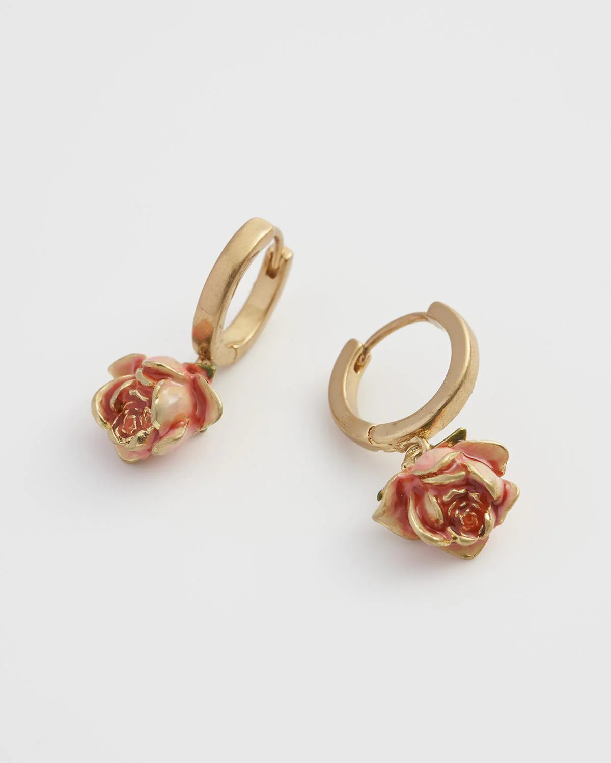 Fable England Rose Bud Huggie Earrings