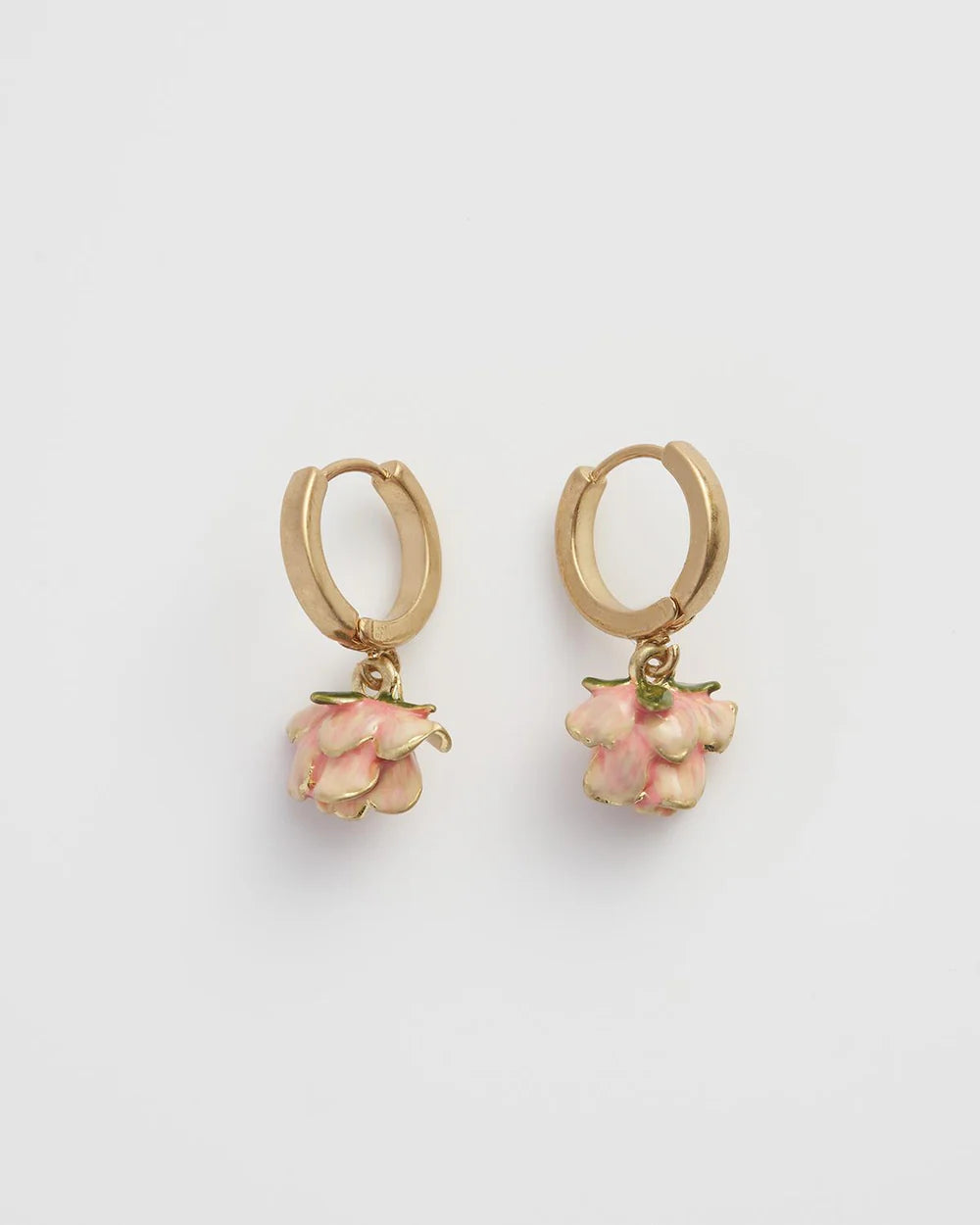 Fable England Rose Bud Huggie Earrings