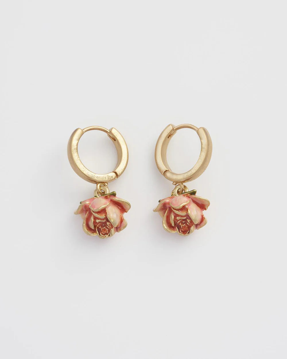 Fable England Rose Bud Huggie Earrings