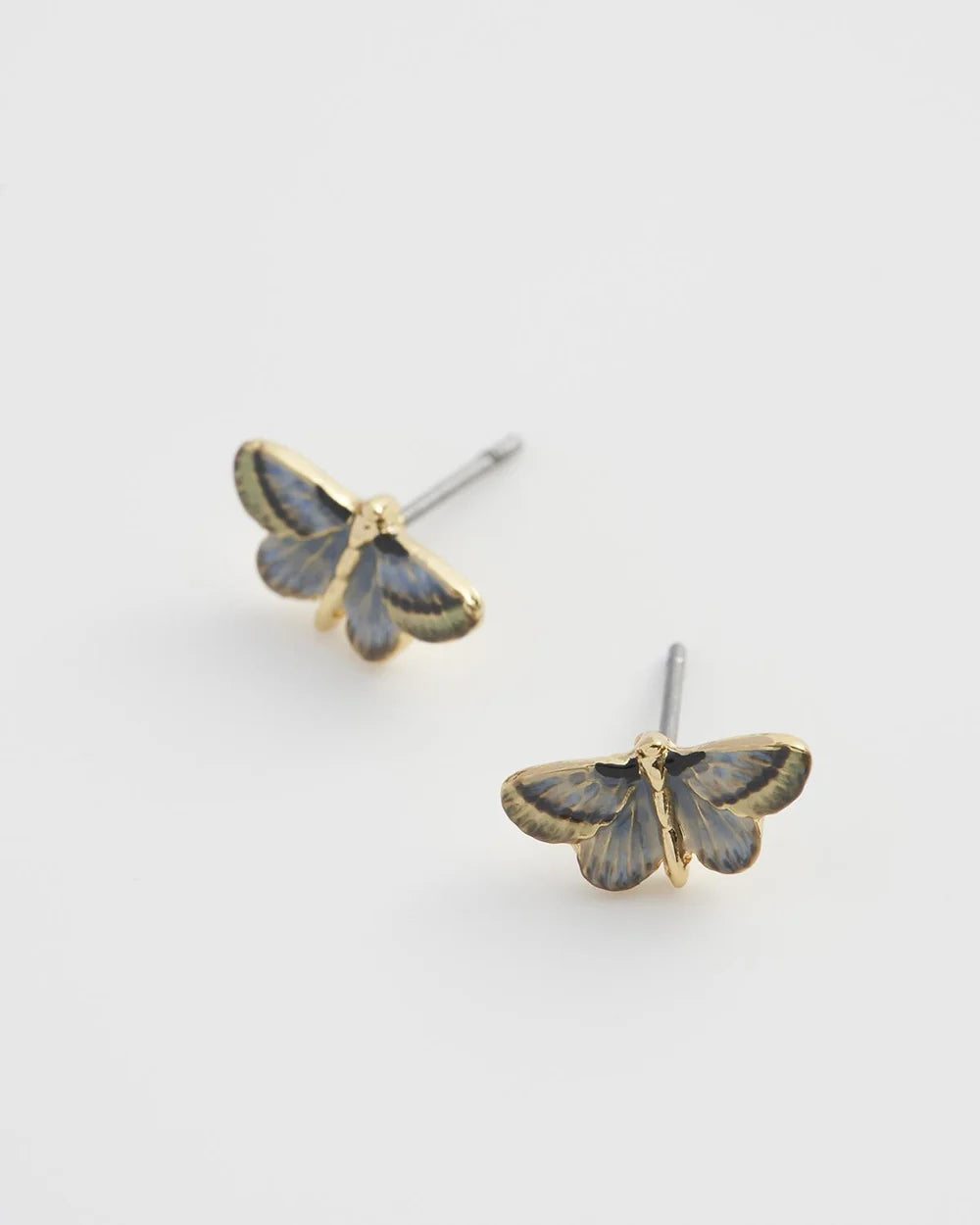 Fable England Deco Butterfly Blue Stud Earrings