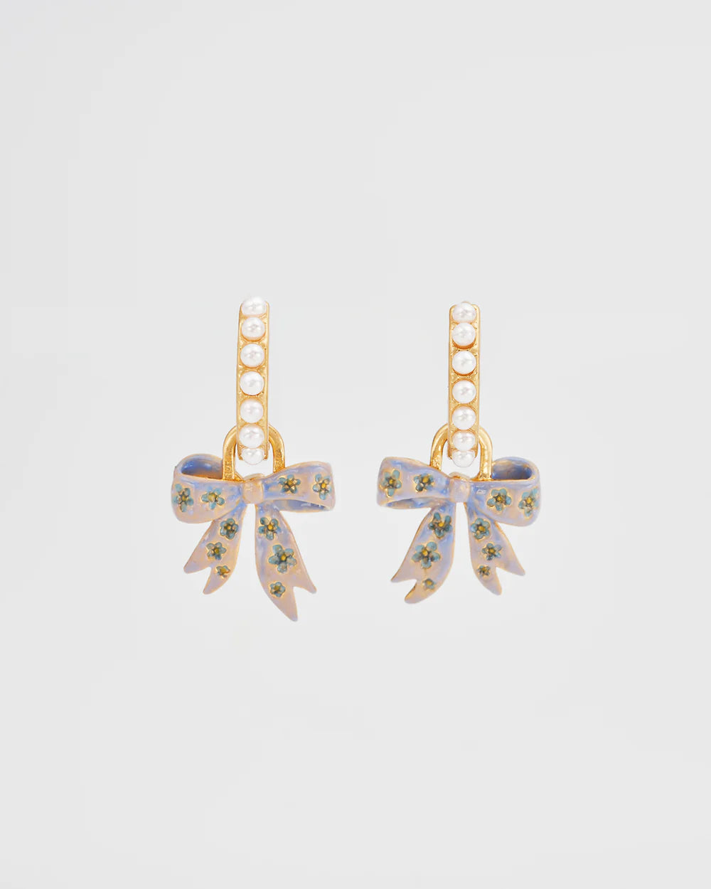 Fable England Bow Pearl Huggy Earring