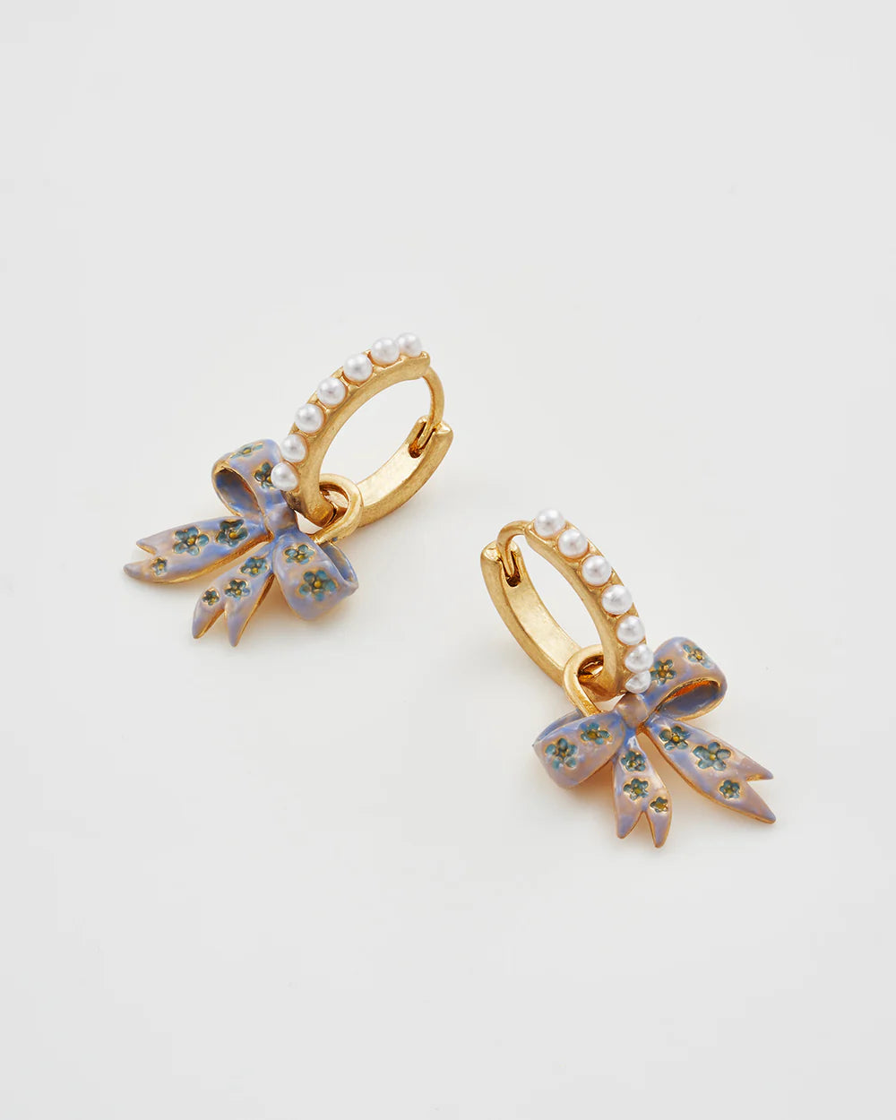 Fable England Bow Pearl Huggy Earring