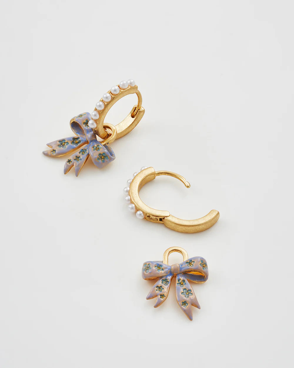 Fable England Bow Pearl Huggy Earring