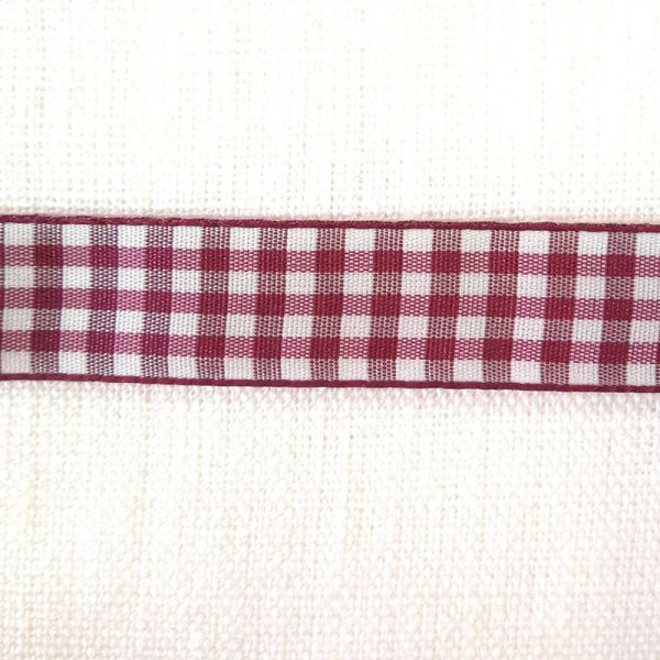 Acufactum Checkered Ribbon, "Vichy" 15mm Blackberry