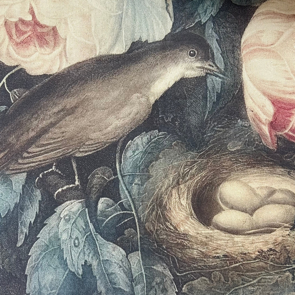 Stitch & Fable Vintage Art Textile Panel ~ {Roses, Birds and Dragonfly}