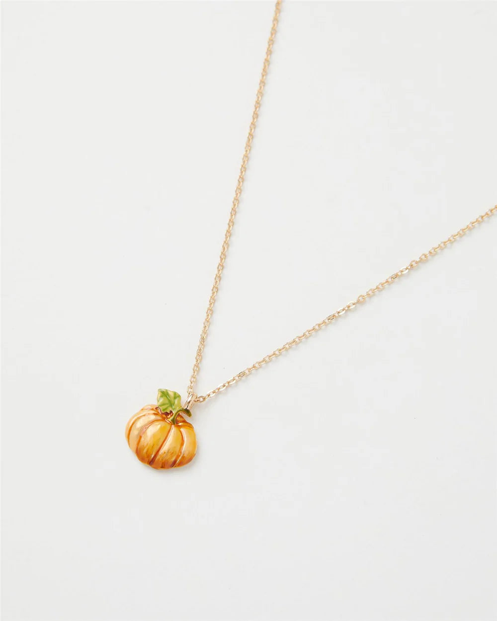 Fable England Enamel Pumpkin Short Necklace