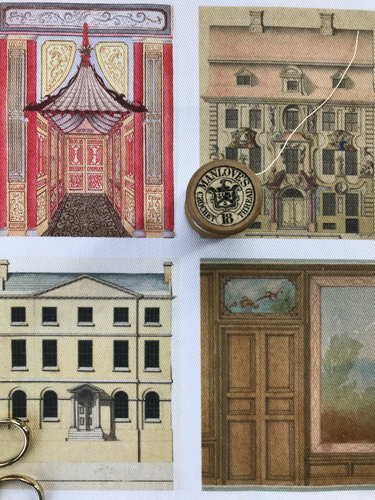 Stitch & Fable Mini Vintage Art Fabric Prints ~ Set of 9 {Architecture}