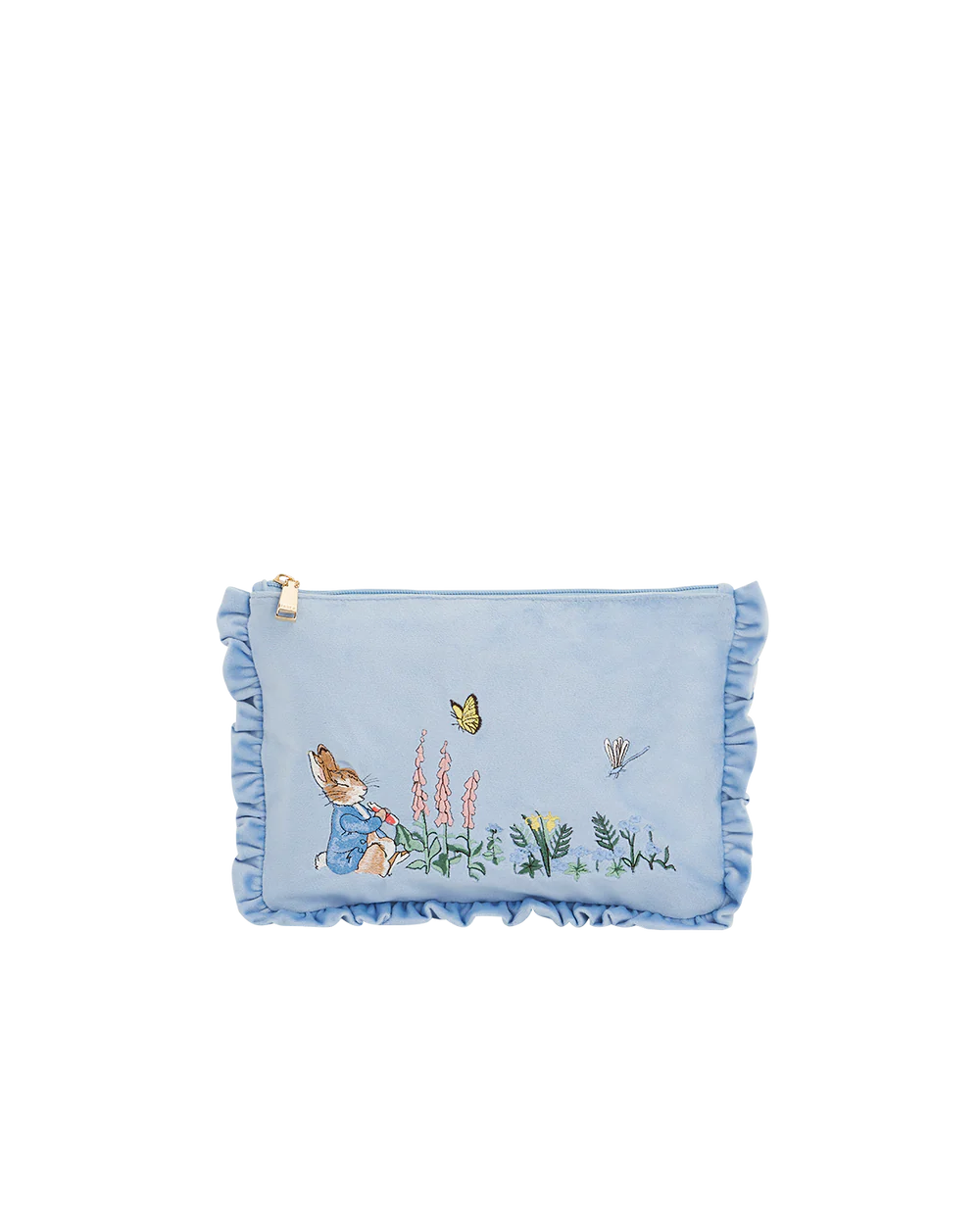 Fable England Peter Rabbit: Blue Velvet Emroidered Pouch