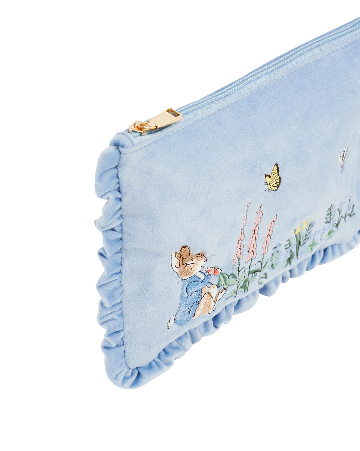 Fable England Peter Rabbit: Blue Velvet Emroidered Pouch