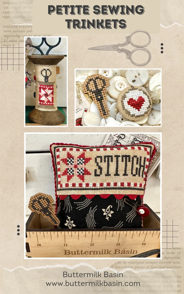 Petite Sewing Trinkets, Cross Stitch Pattern by Buttermilk Basin