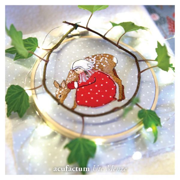 Acufactum MACHINE EMBROIDERY FILE - Winter Child with Deer