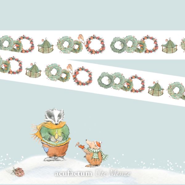 Acufactum Christmas Winter Wreaths Ribbon