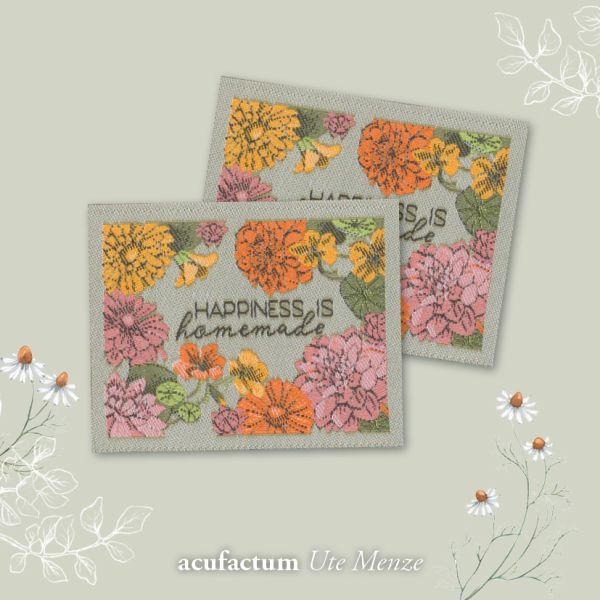 Acufactum Label Happiness is Homemade {Floral}