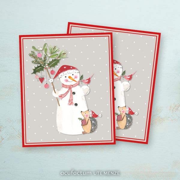 Acufactum Label Snowman and Hedgehogs