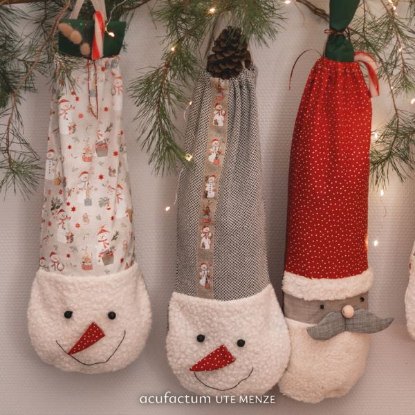 Acufactum Pattern: Santa Claus and Snowman Bag