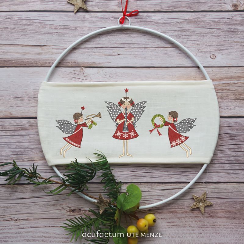 Acufactum MACHINE EMBROIDERY FILE - Angel with Trumpet