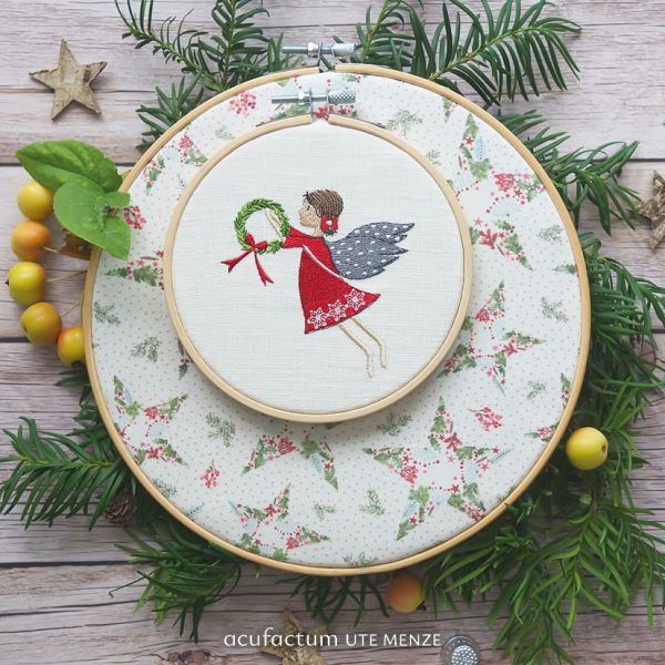 Acufactum MACHINE EMBROIDERY FILE - Angel with Wreath