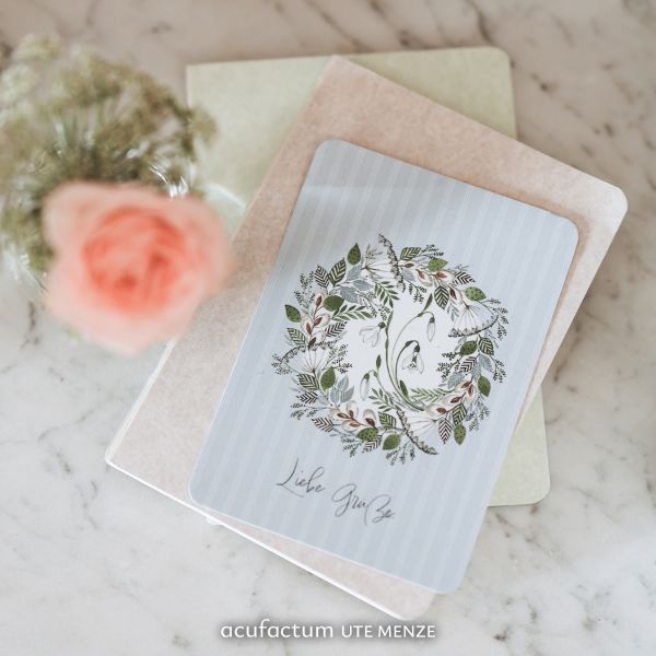 Acufactum Postcard Snowdrop "Best Regards"