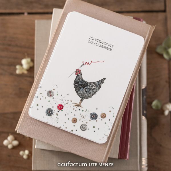 Acufactum Postcard Chicken "I Wish you all the Best"