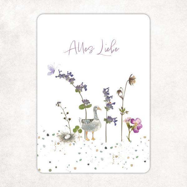 Acufactum Postcard Goose "All the Love"