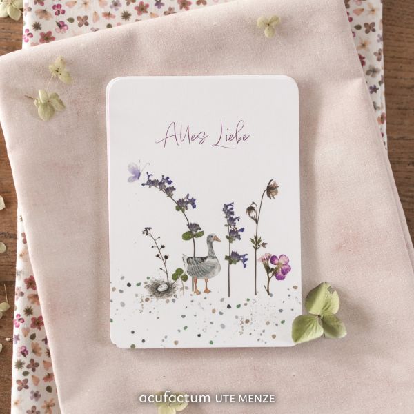 Acufactum Postcard Goose "All the Love"