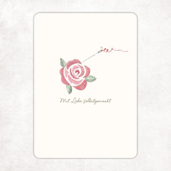 Acufactum Postcard Embroidered Rose