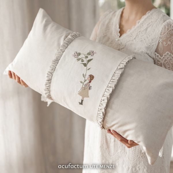 Acufactum Beloved Home KIT {Cushion with Cross Stitch and Ruffles}