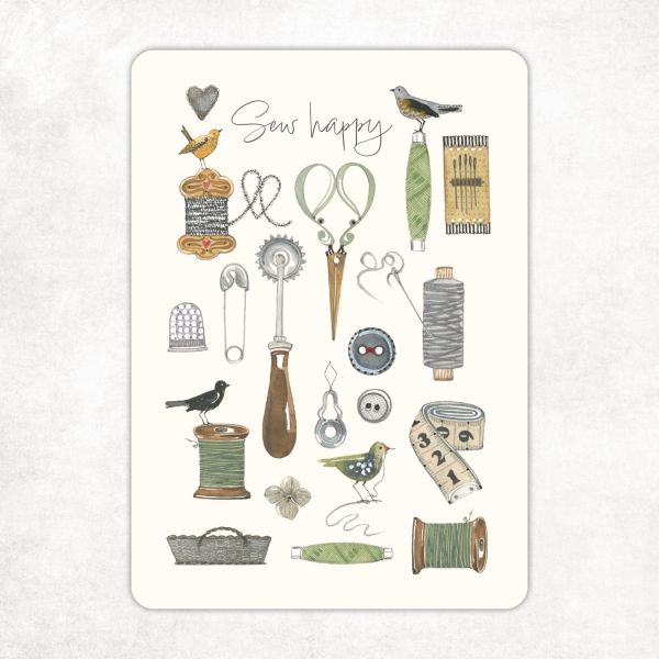 Acufactum Postcard "Sew Happy"