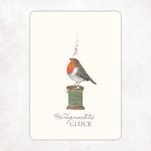 Acufactum Postcard Robin "Handmade Happiness"