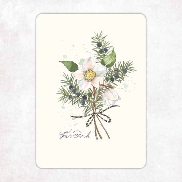 Acufactum Postcard Christmas Rose "For You"